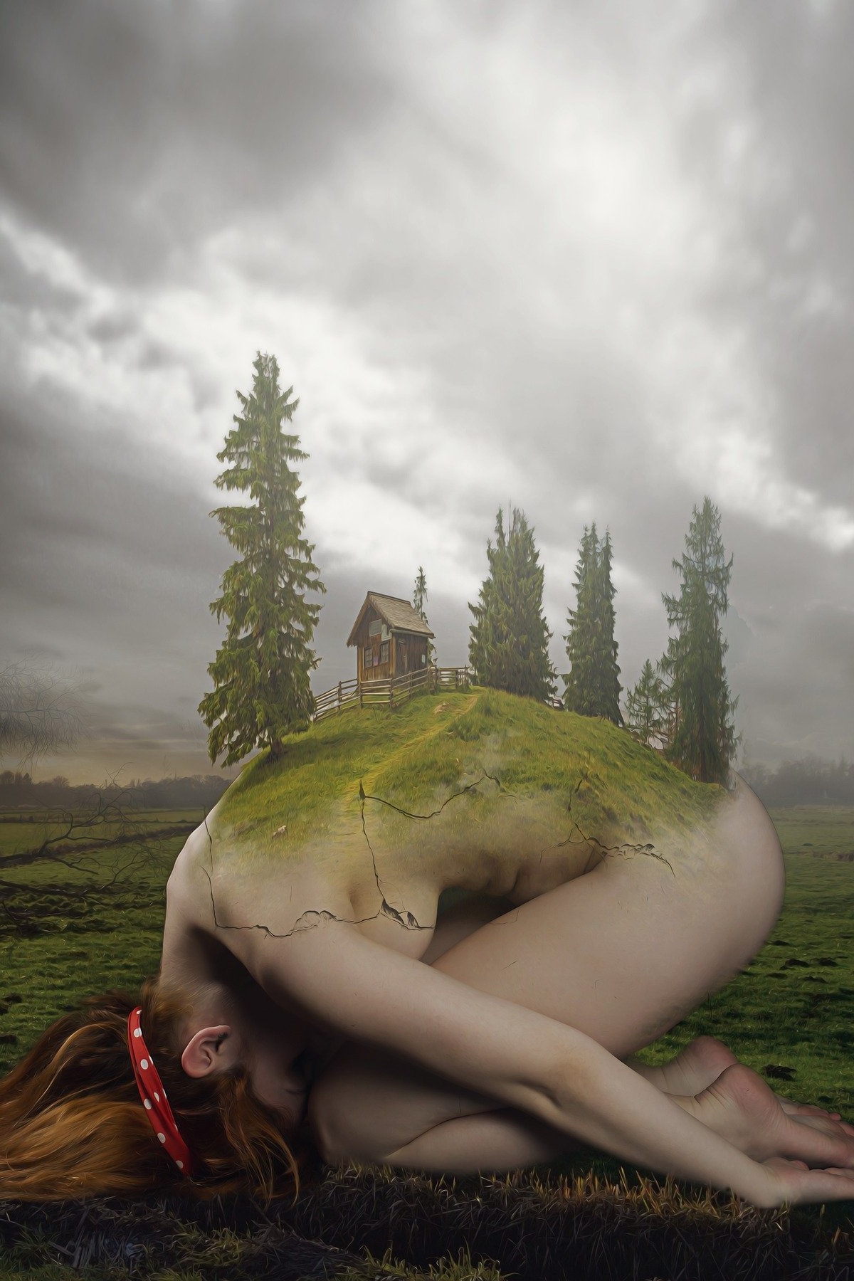 image of woman with trees growing on her back.